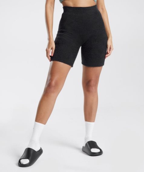 Women's Gymshark Whitney Eyelash Knit Shorts Black | CA N30765